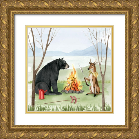 Camp Crashers I Gold Ornate Wood Framed Art Print with Double Matting by Popp, Grace