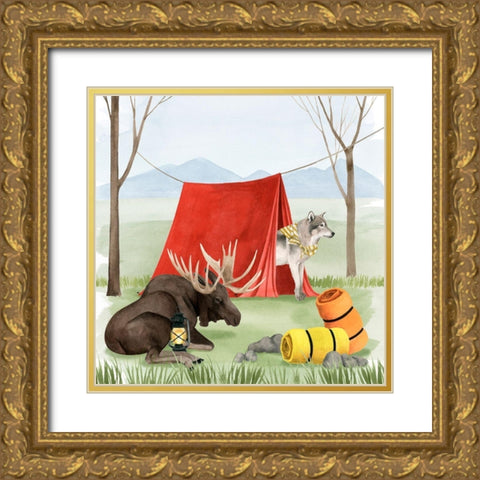 Camp Crashers II Gold Ornate Wood Framed Art Print with Double Matting by Popp, Grace