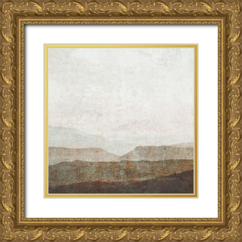 Burnished Mountains II Gold Ornate Wood Framed Art Print with Double Matting by Barnes, Victoria