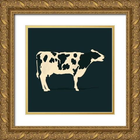 Refined Holstein I Gold Ornate Wood Framed Art Print with Double Matting by Green, Jacob