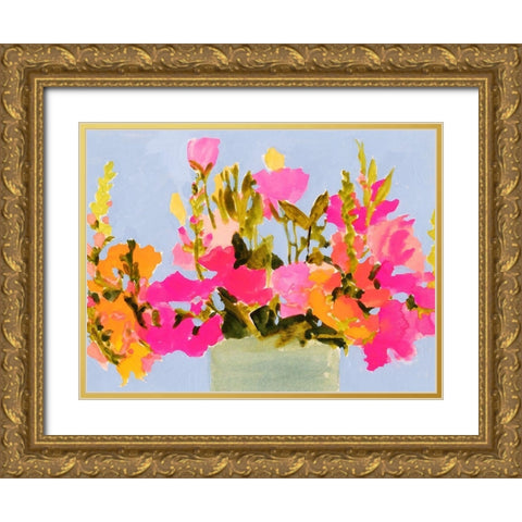 Saturated Spring Blooms I Gold Ornate Wood Framed Art Print with Double Matting by Barnes, Victoria