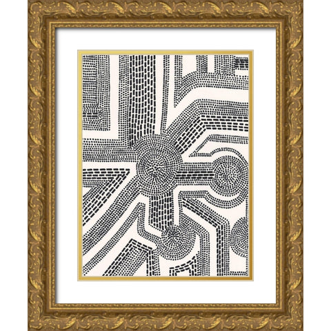 Dots and Dashes II Gold Ornate Wood Framed Art Print with Double Matting by Moore, Regina
