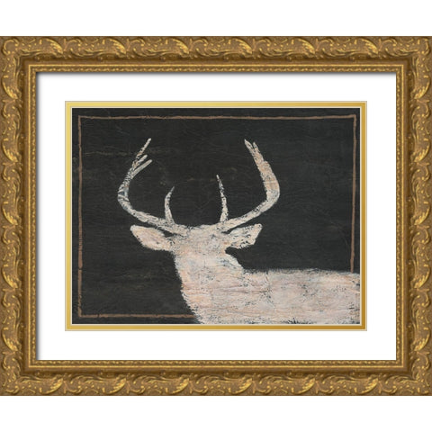 Brow Tine Deer I Gold Ornate Wood Framed Art Print with Double Matting by Moore, Regina