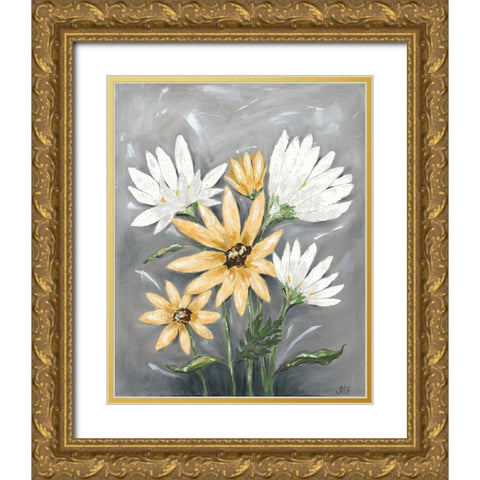 Summer Daisies I Gold Ornate Wood Framed Art Print with Double Matting by Reynolds, Jade