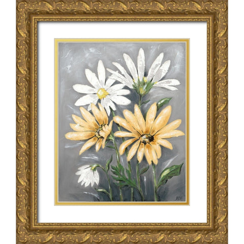 Summer Daisies II Gold Ornate Wood Framed Art Print with Double Matting by Reynolds, Jade