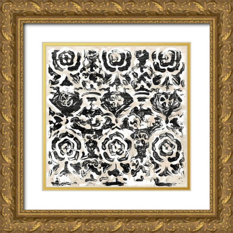 Parchment Brocade IX Gold Ornate Wood Framed Art Print with Double Matting by Vess, June Erica