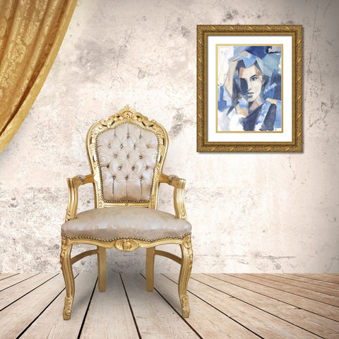 Cubist Glamour II Gold Ornate Wood Framed Art Print with Double Matting by Harper, Ethan