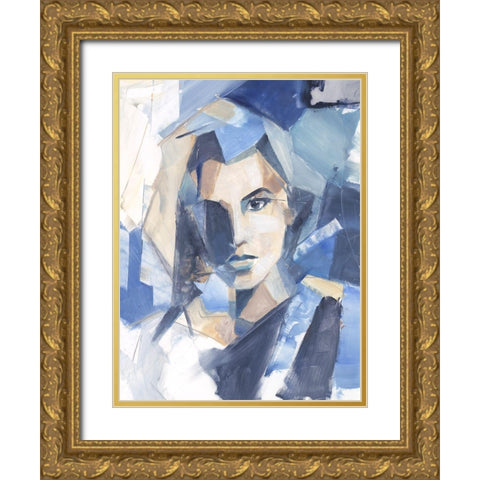 Cubist Glamour II Gold Ornate Wood Framed Art Print with Double Matting by Harper, Ethan