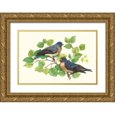 Song Birds I Gold Ornate Wood Framed Art Print with Double Matting by OToole, Tim