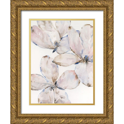 Soft Wind Flowers I Gold Ornate Wood Framed Art Print with Double Matting by OToole, Tim