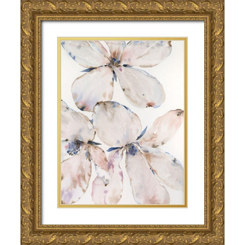 Soft Wind Flowers II Gold Ornate Wood Framed Art Print with Double Matting by OToole, Tim