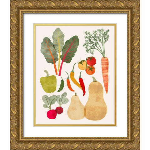 Garden Offering II Gold Ornate Wood Framed Art Print with Double Matting by Barnes, Victoria
