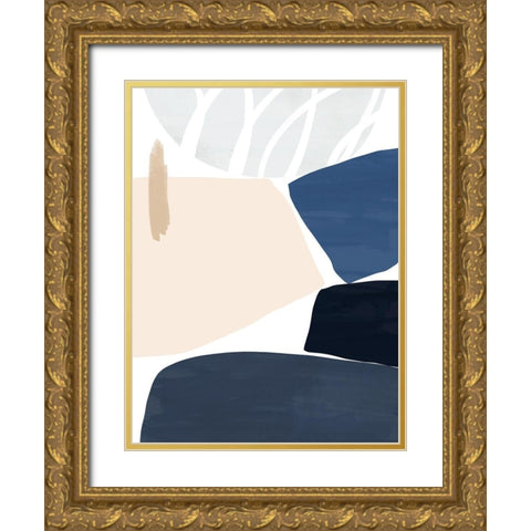 Denim and Sand II Gold Ornate Wood Framed Art Print with Double Matting by Barnes, Victoria