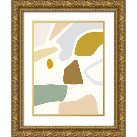 Pastel Splotches II Gold Ornate Wood Framed Art Print with Double Matting by Barnes, Victoria