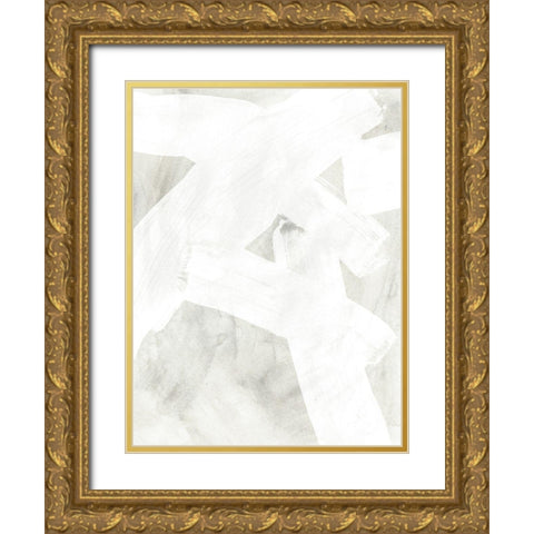 Stone Brush I Gold Ornate Wood Framed Art Print with Double Matting by Vess, June Erica