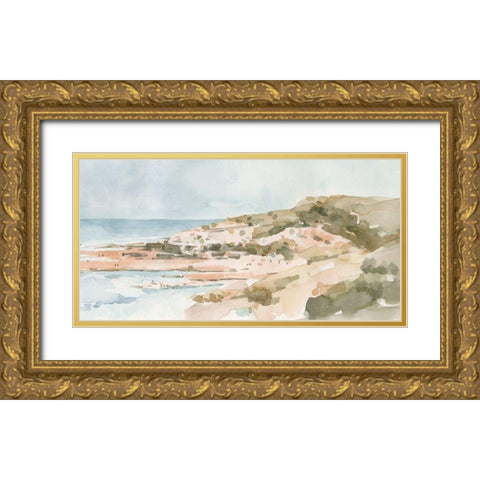 Neutral Seaside II Gold Ornate Wood Framed Art Print with Double Matting by Caroline, Emma