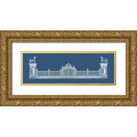 Custom Graphic Palace Gate II Gold Ornate Wood Framed Art Print with Double Matting by Gibbs, James