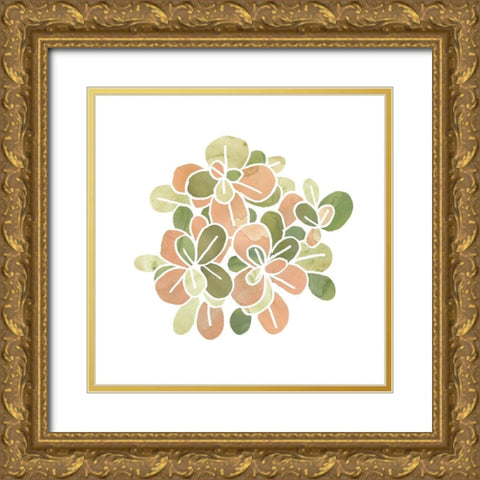 Succulent Cameo II Gold Ornate Wood Framed Art Print with Double Matting by Vess, June Erica