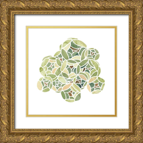 Succulent Cameo V Gold Ornate Wood Framed Art Print with Double Matting by Vess, June Erica