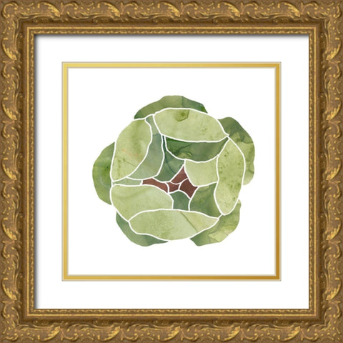 Succulent Cameo VIII Gold Ornate Wood Framed Art Print with Double Matting by Vess, June Erica