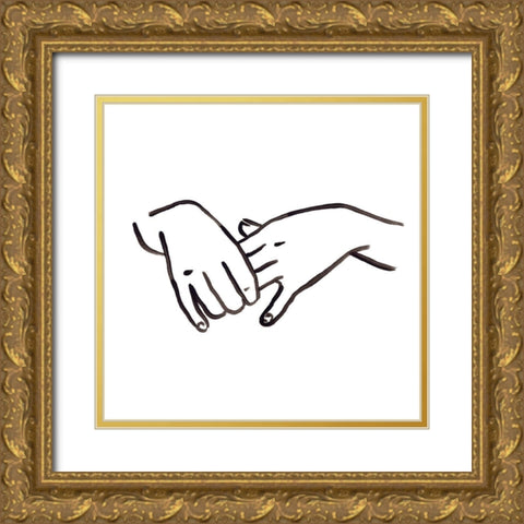 Hand Study I Gold Ornate Wood Framed Art Print with Double Matting by Vess, June Erica