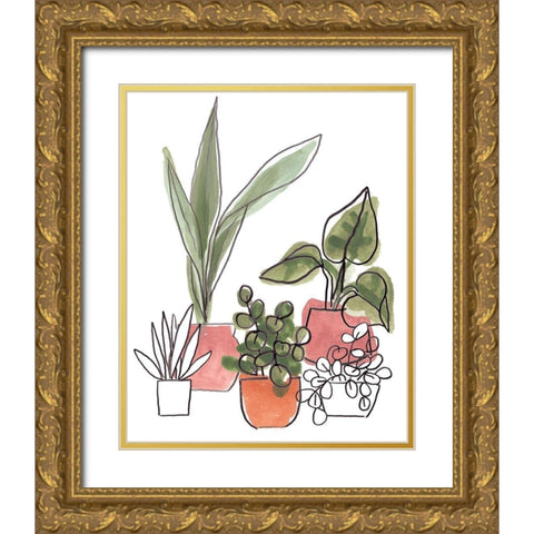 Home Grown II Gold Ornate Wood Framed Art Print with Double Matting by Vess, June Erica