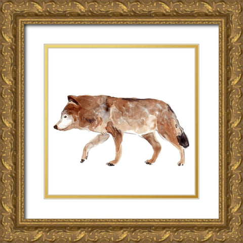Simple Lodge Animals II Gold Ornate Wood Framed Art Print with Double Matting by Vess, June Erica