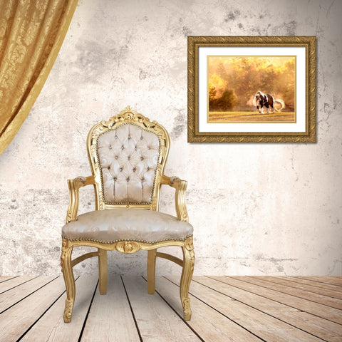 Horse Motion III Gold Ornate Wood Framed Art Print with Double Matting by PHBurchett