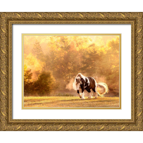 Horse Motion III Gold Ornate Wood Framed Art Print with Double Matting by PHBurchett
