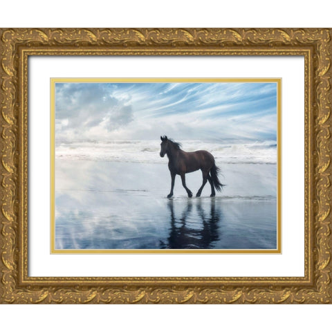 Horse Motion VI Gold Ornate Wood Framed Art Print with Double Matting by PHBurchett