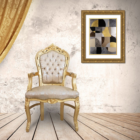 Neutral Framework I Gold Ornate Wood Framed Art Print with Double Matting by Willett, Michael