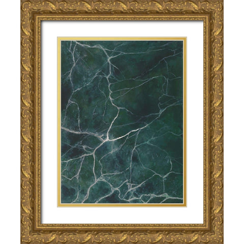 Jade Marble II Gold Ornate Wood Framed Art Print with Double Matting by Willett, Michael