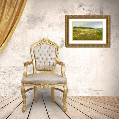 Montara Bluffs Gold Ornate Wood Framed Art Print with Double Matting by Finch, Sheila