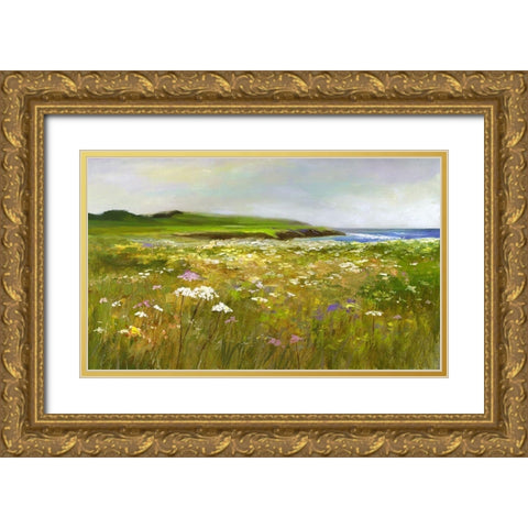 Montara Bluffs Gold Ornate Wood Framed Art Print with Double Matting by Finch, Sheila