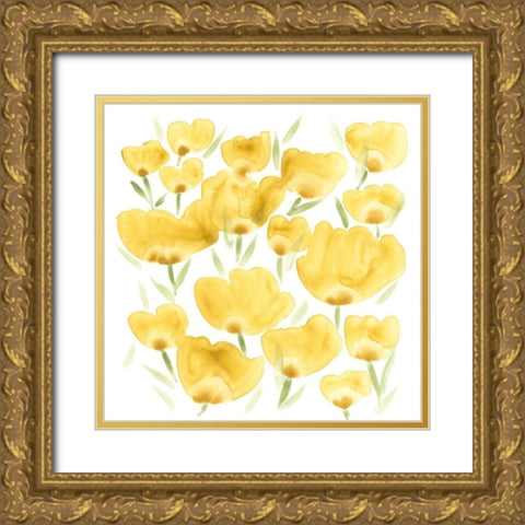 Sunny Meadow I Gold Ornate Wood Framed Art Print with Double Matting by Vess, June Erica