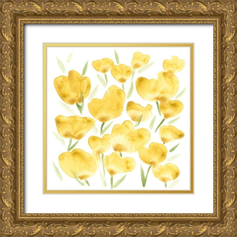 Sunny Meadow II Gold Ornate Wood Framed Art Print with Double Matting by Vess, June Erica