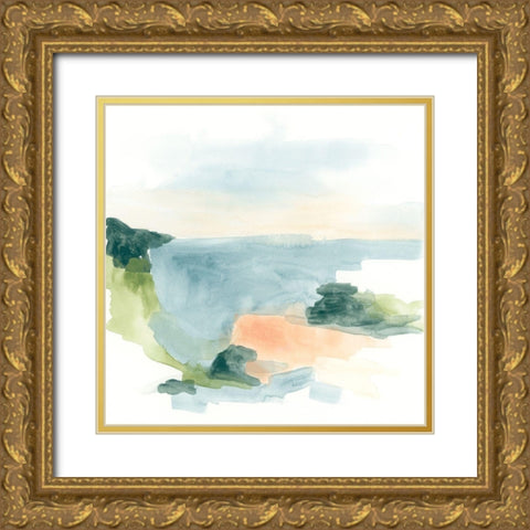 Muted Coast I Gold Ornate Wood Framed Art Print with Double Matting by Vess, June Erica