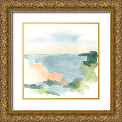 Muted Coast II Gold Ornate Wood Framed Art Print with Double Matting by Vess, June Erica