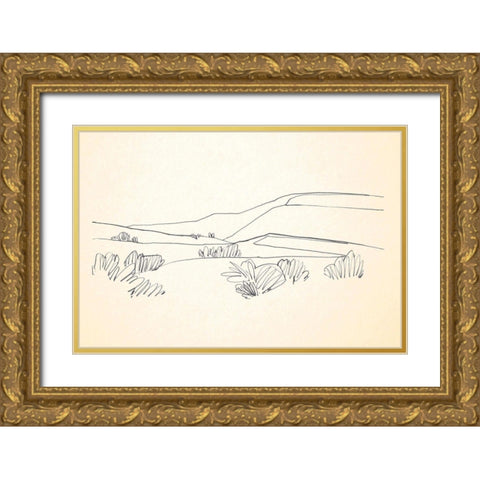 Deserts Edge II Gold Ornate Wood Framed Art Print with Double Matting by Caroline, Emma