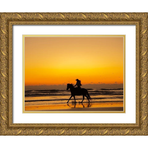 Wave Runners IV Gold Ornate Wood Framed Art Print with Double Matting by PHBurchett