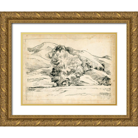 Mountain Sketch II Gold Ornate Wood Framed Art Print with Double Matting by Parker, Jennifer Paxton