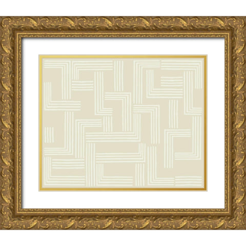 The Collision I Gold Ornate Wood Framed Art Print with Double Matting by Wang, Melissa