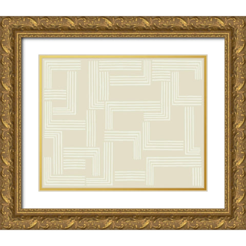 The Collision II Gold Ornate Wood Framed Art Print with Double Matting by Wang, Melissa