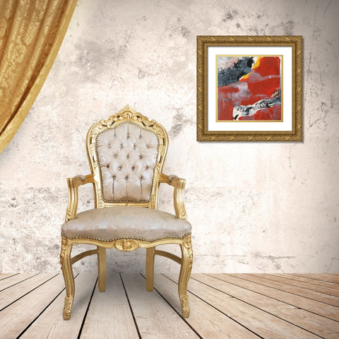 Lava I Gold Ornate Wood Framed Art Print with Double Matting by Combs, Joyce
