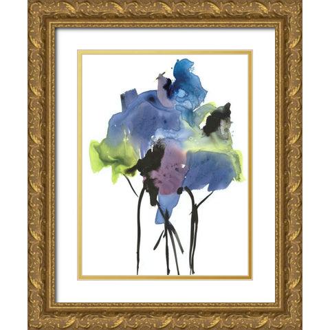 Natures Bouquet I Gold Ornate Wood Framed Art Print with Double Matting by Combs, Joyce
