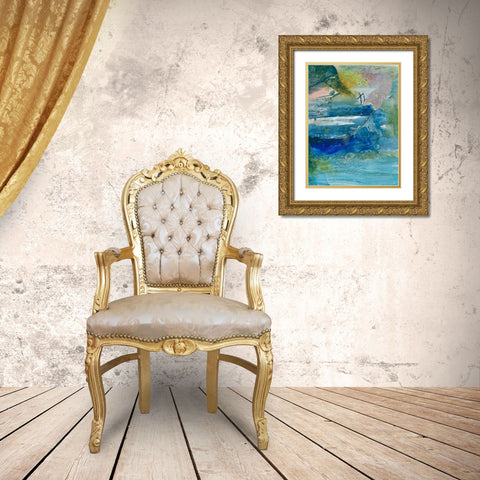 Spring Winds VII Gold Ornate Wood Framed Art Print with Double Matting by Combs, Joyce