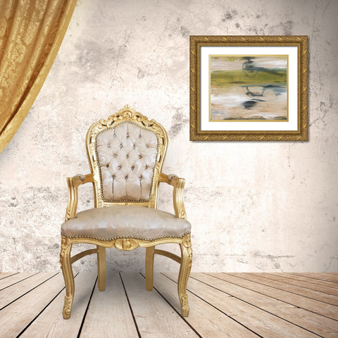 Aquatic Reflections II Gold Ornate Wood Framed Art Print with Double Matting by Combs, Joyce