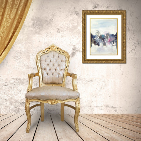 Birds II Gold Ornate Wood Framed Art Print with Double Matting by Combs, Joyce