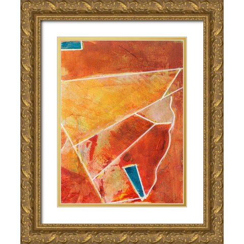 Primary Connection III Gold Ornate Wood Framed Art Print with Double Matting by Combs, Joyce