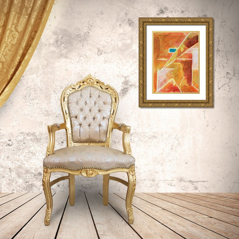 Primary Connection VI Gold Ornate Wood Framed Art Print with Double Matting by Combs, Joyce
